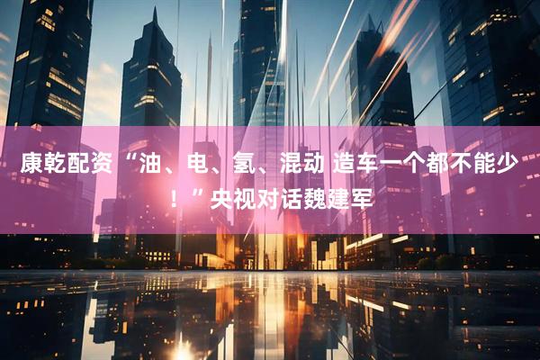 康乾配资 “油、电、氢、混动 造车一个都不能少！”央视对话魏建军